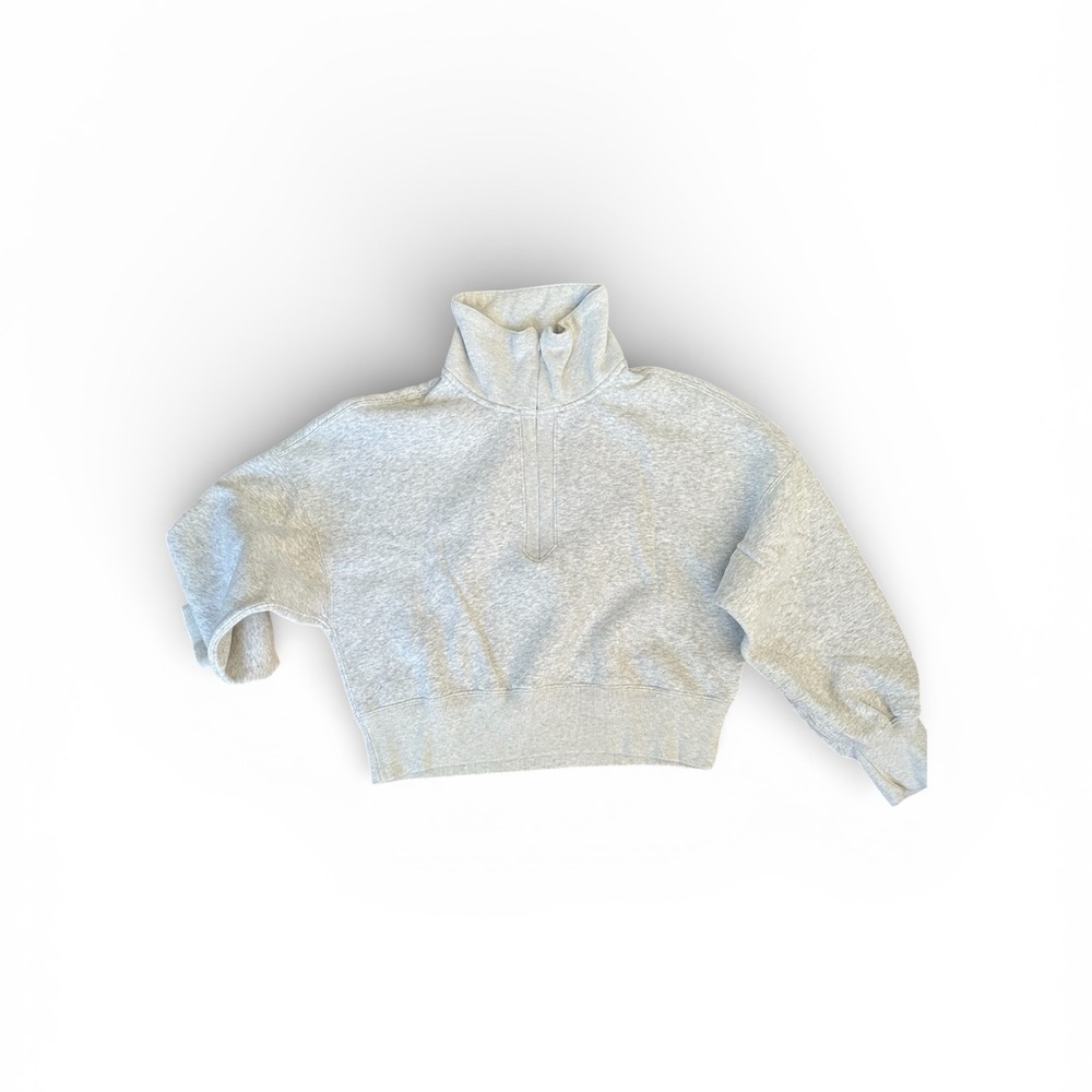 Abercrombie & Fitch Light Gray Zip-Up Sweater